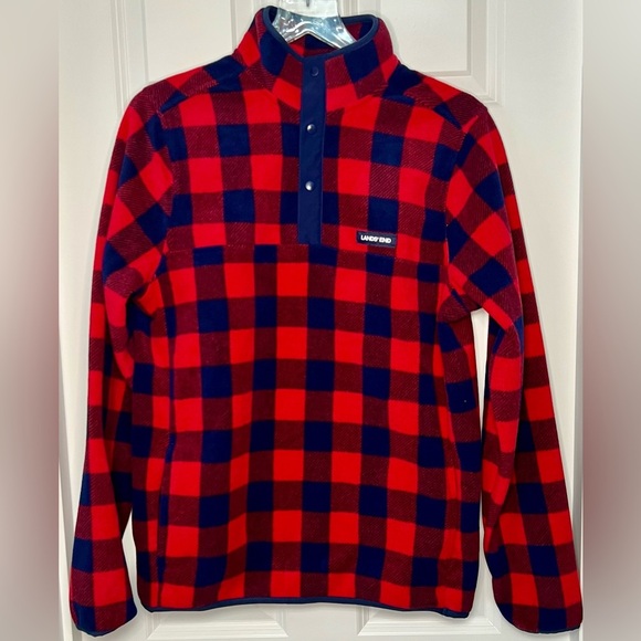 Lands' End Red and Blue Casual Button Down Shirt - Picture 1 of 4